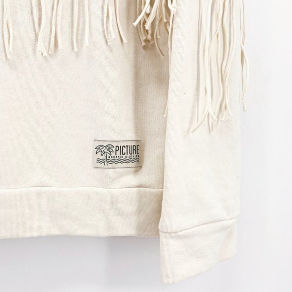 Boho Fringe Cream and Black Sweatshirt - Picture 2 of 10